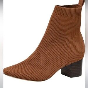 CUSHIONAIRE Neely Stretch bootie +Memory Foam in Tan 8.5